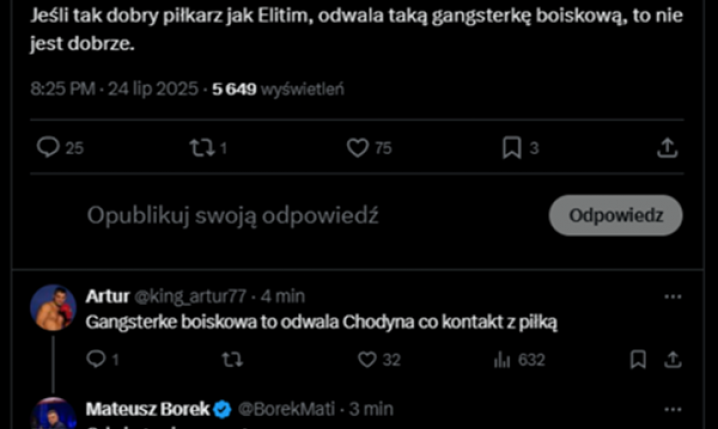 Tak Mateusz Borek SKOMENTOWAŁ WYSTĘP Kacpra Chodyny w meczu z Banikiem xD
